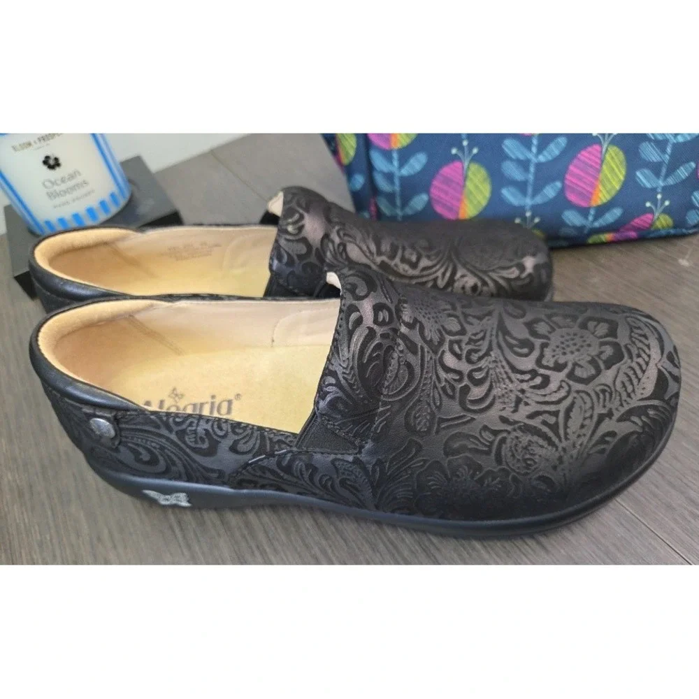 Alegria Women's Keli KEL-431 Size US 11.5 EU42 Black Embossed Paisley Shoe